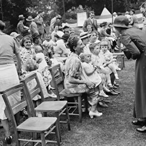 Orpington garden fete in Kent. The baby show. 1938
