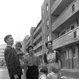 Outside the council flats built by the labour LCC in Islington, North London. By election
