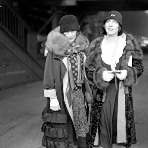 At Paddington, on her return from America. Lady Diana Cooper (right) and her mother