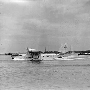The Pan American flying boat, Clipper III landing at Southampton