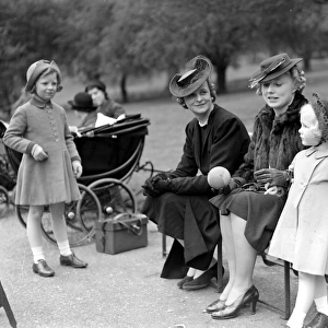 In the park Mrs. C. V. Blundell with her children Caroline and Dermet, and Lady Child
