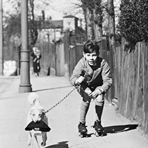 Paul Wilson and dog Mickey. 1938