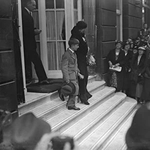 Peter, the new boy king of Yugoslavia, leaves the Ritz with his grandmother, Queen