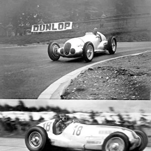 Top Picture: Richard Seaman in a Mercedes at the Crystal Palace road circuit for the