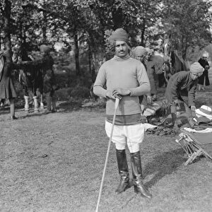 Polo at Worcester Park. Ransangs, one of the Indian players. 1925