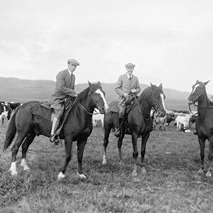 Prince of Wales at Bar U Ranch, Canada. Left to right; Sir Godfrey Thomas, Hon Captain Leigh