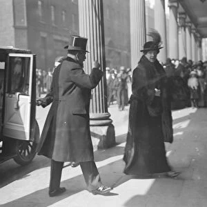 Queen Amelia of Portugal arriving at Drury Lane, London