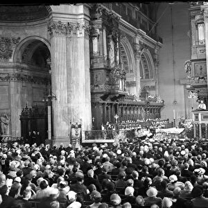 Queen Attends St Pauls Cathedral. From the pulpit in St Pauls Cathedral the