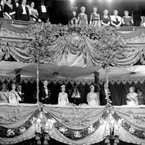 The Queen at the Royal Opera House with the king and queen of sweden 30 june 1954