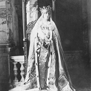 The Queen of Rumania in coronation dress 13 November 1922