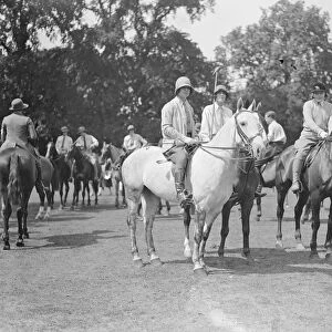 The Ranelagh Club Mounted Gymkhana. The riders are; Miss Hazel Hirsch, Miss Audrey