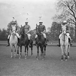 Ranelagh Polo club - M Battery R H A, - left to right, Captain C J McKay, Mr