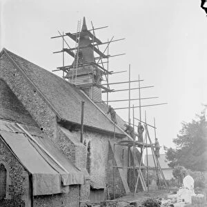 Repairing the roof and spire at Hartley Parish Church in Foots Cray, Kent