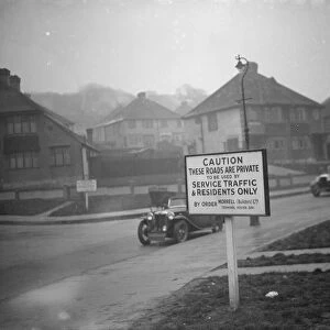 Road signs in Eltham. 1937