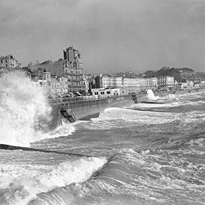 Rough seas at Hastings. 1 February 1938