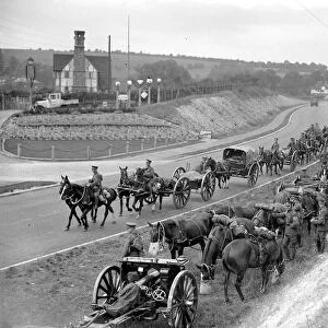 Royal Army Route March at Farningham, Kent. 1934