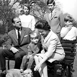 The Royal Family posing in the gardens at Frogmore, Windsor, for special birthday