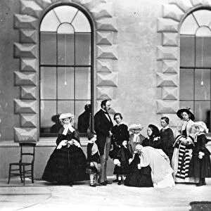Royal Group at Osbourne 1857 left to right Princess Alice, Prince Arthur, Prince Albert