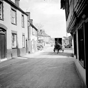 Runaway horse with bakers van, Aylesford, Kent. 1938