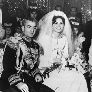 The Shah of Persia marries his art student, Farah. The Royal couple after the ceremony