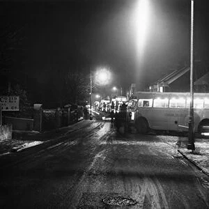 When Sidcup Hill, Sidcup, Kent, became ice bound, some 64 buses where baulked on the hill