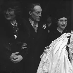 Sir Edward and Lady Stracey and their infant daughter, after the latterss christening