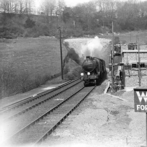 Southern rail electrification at Polhill, Kent. 1933