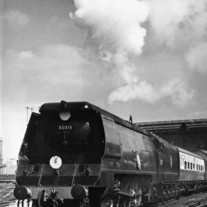 The Southern Region Atlantic Coast Express steams out of Waterloo Station on its