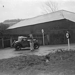 Speed limit signs in Longfield, Kent. 1939
