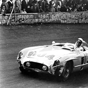 Stirling Moss - on the Targa Florio course with the victorious car of 1955 a Daimler-Benz