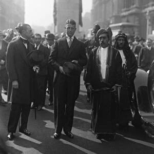 Sultan of Muscat at the cenotaph, Whitehall, London. 17 September 1928