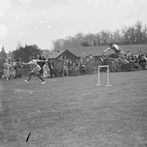 Swanley college sports. The hurdles race. 1936