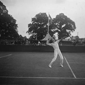 Tennis at Wimbledon. H Timmer in play against W E Lingelbach. 24 June 1929