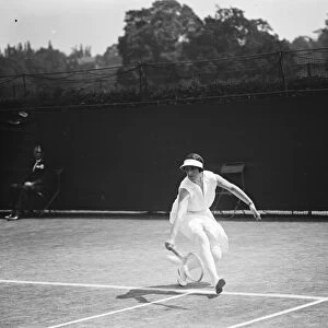 Tennis at Wimbledon. Mrs L C Mitchell. 30 June 1929