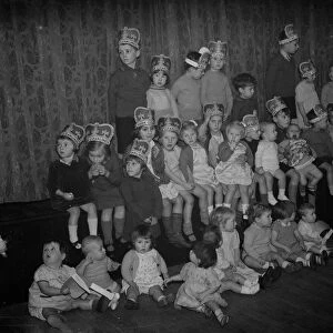 Toddlers group at a childrens party at Horton Kirby, Kent. 1938