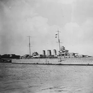 Trials of Britains latest cruiser. Britains latest cruiser, HMS Cornwall