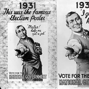 UK 1935 election poster from the National Government - a coalition of Conservatives