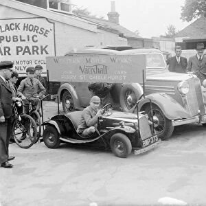 Vauxhall car fleet, big and small, at Sidcup, Kent. 1935