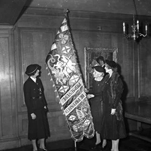 On view at the Girl Guides Association Headquarters is the Standard of St George