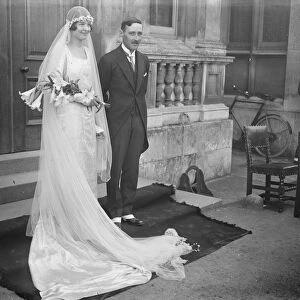 Viscount Folkestone weds. Viscount Folkestone and Miss Helena Adeane were married at Babraham