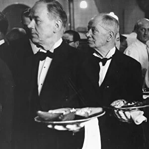 Waiters collect orders in the kitchen for the first course of a state banquet, Avocado Pears