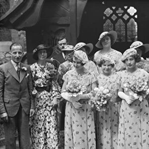 The wedding of the Griffins in Swanley. The bridal group. 1936