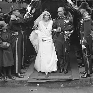Wedding of Lieut Peveril William Powlett and Miss Helen Crombie at the Holy Trinity