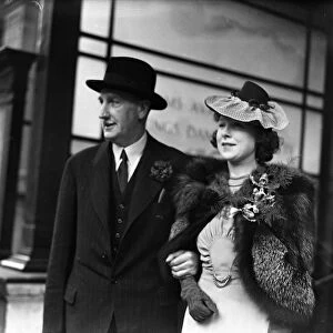 The wedding of Major Sir Alfred Hickman, and Miss Beryl Morse Evans at Caxton Hall, London