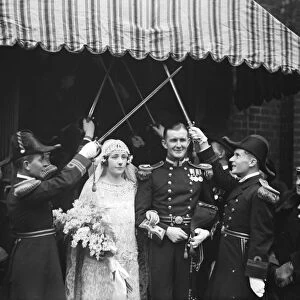 Wedding. Miss E Badcock and Lt C Maunsell Smyth were married at Holy Trinity. Bride
