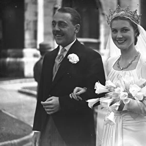 The wedding of Viscount Cowdray to the Earl of Bradfords daughter, Lady Anne Bridgeman
