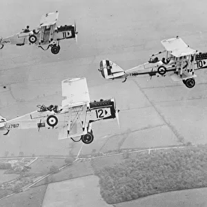 Wonderful air drill by RAF Squadron Vic Airco DH. 9A formation. 26 June 1926