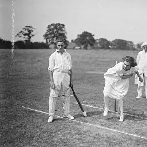 Wonderful woman bowler Miss Muriel Maxted, Captain of the Beaver Wednesday Cricket Club