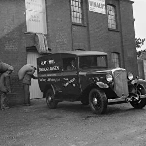 Workmen loading up a delivery van from Platt Mill, Borough Green, with sacks of flour