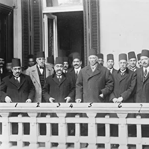 The Zaghloul Pasha Ministry. Left to right : Tewfik Pacha Nassim ( Ministre des Finances )